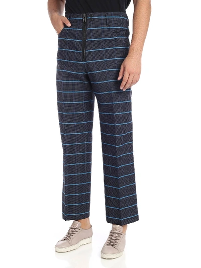Shop Kenzo Blue Check Pattern Trousers Collaboration Memento 3