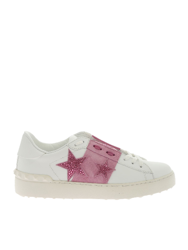 valentino sneakers white and pink