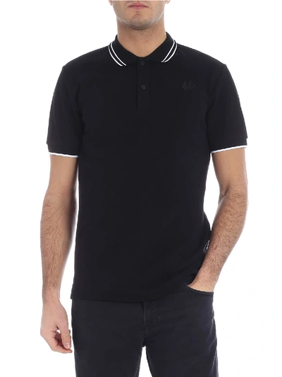 Shop Mcq By Alexander Mcqueen Black Polo With Swallow Embroidery