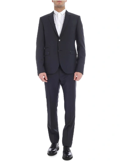Shop Valentino Gray 2 Buttoned Lined Suit In Grey