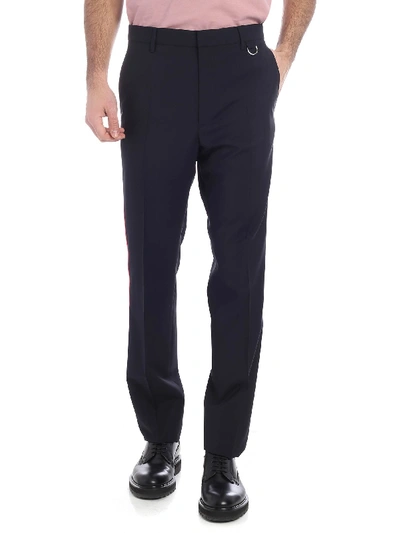 Shop Valentino Blue Trousers With A Pink Side Band