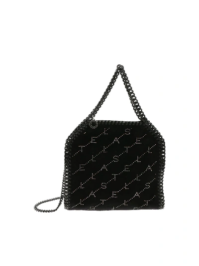 Shop Stella Mccartney Falabella Mini Bag With Black Velvet Effect