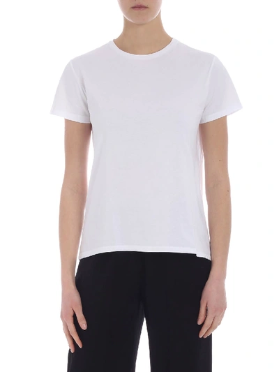 Shop Aspesi White T-shirt With Asymmetric Hem