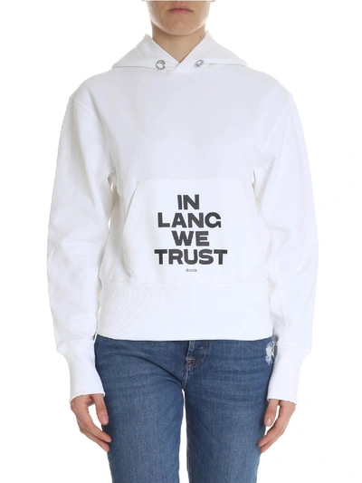 Shop Helmut Lang White Sweatshirt In Lang We Trust