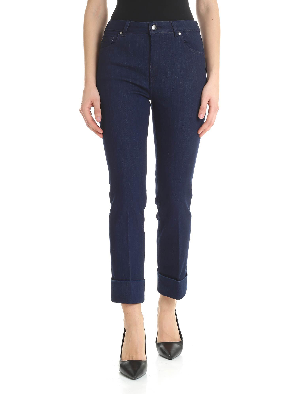 Fay Cropped Stretch Jeans In Blue | ModeSens