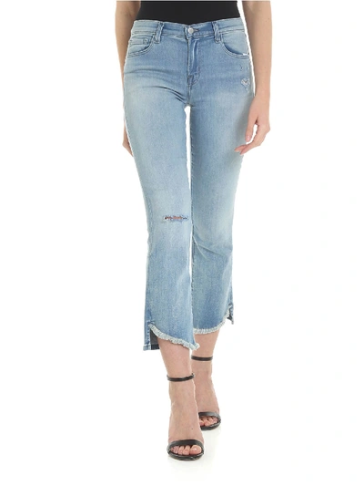 Shop J Brand Selena Crop Jeans In Light Blue Denim