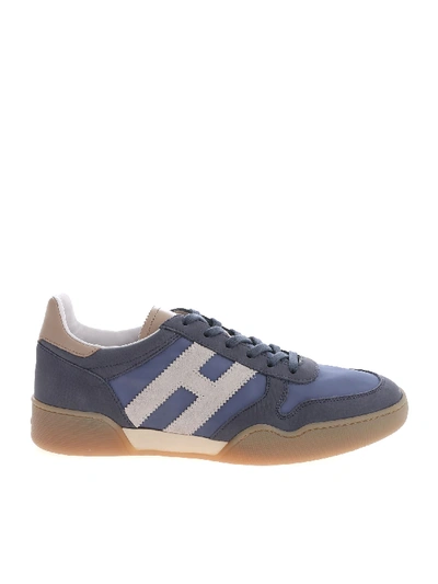 Shop Hogan H357 Sneakers In Blue And Grey In Light Blue