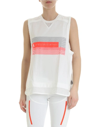 Shop Adidas By Stella Mccartney White Tank Sporty Top