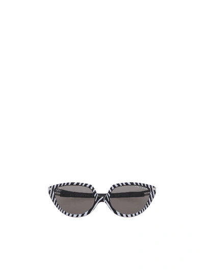 Shop Mykita Sos Butterfly Glasses With Zebra Print In White