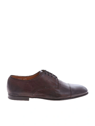 Shop Doucal's Derby Shoes In Genuine Brown Leather