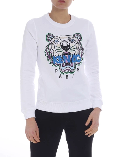 Shop Kenzo Tiger Sweatshirt In White