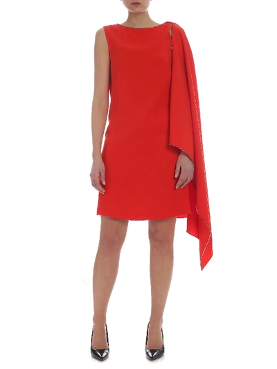 Shop Mcq By Alexander Mcqueen Mcq Cape Dress In Red