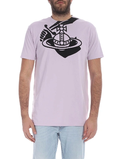 Shop Vivienne Westwood Anglomania Boxy Arm & Cutlass Lilac T-shirt In Purple