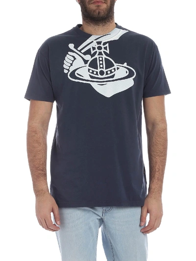 Shop Vivienne Westwood Anglomania Boxy Arm & Cutlass T-shirt In Anthracite In Grey