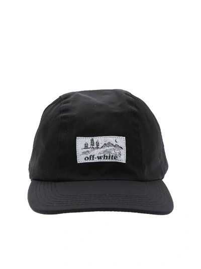 Shop Off-white Black Nylon Cap With Fuchsia Details