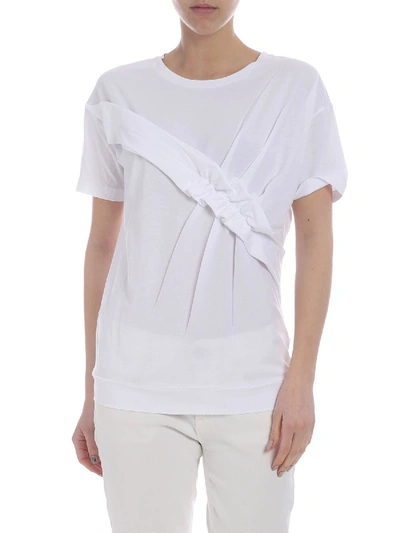 Shop Fay Gathered T-shirt In White