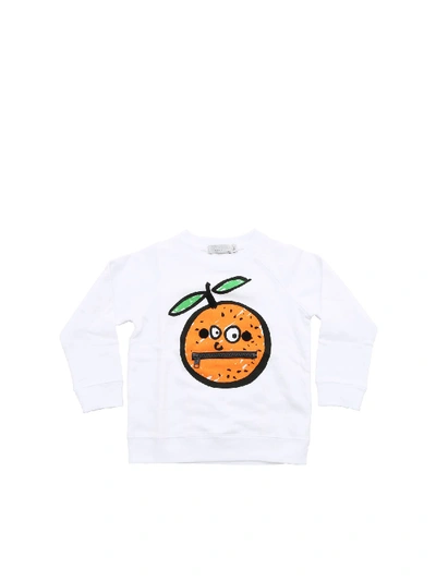 Shop Stella Mccartney Orange Funny Sweatshirt In White