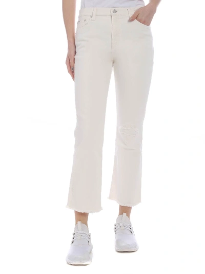 Shop Polo Ralph Lauren White Ivory Crop Flare Jeans