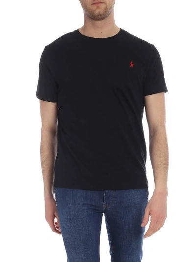 Shop Polo Ralph Lauren Custom Slim Fit  T-shirt In Black