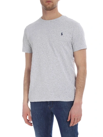 Shop Polo Ralph Lauren Custom Slim Fit  T-shirt In Gray In Grey