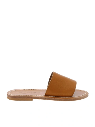 Shop Kjacques Capri Leather Sandals In Brown