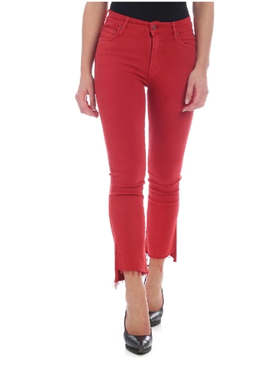 Shop Mother Red Step Fray Jeans