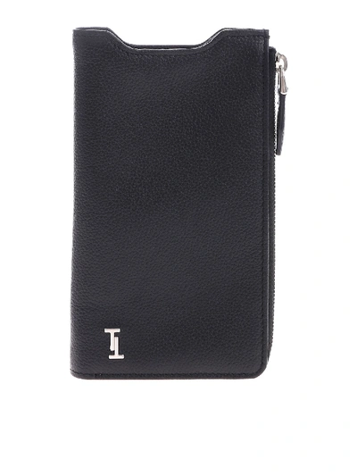 Shop Tod's Phone Case With Zip Pocket In Black