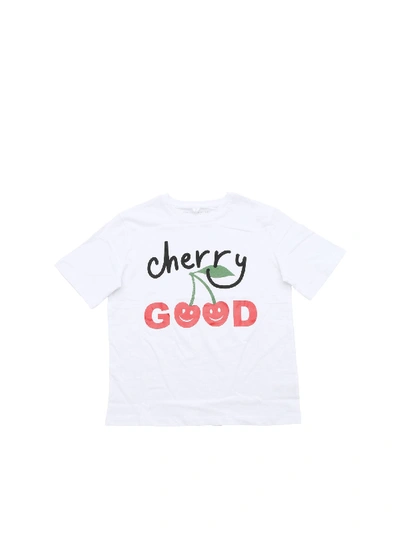 Shop Stella Mccartney White Cherry Printed T-shirt