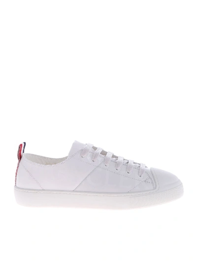 Shop Moncler White Leather Linda Sneakers