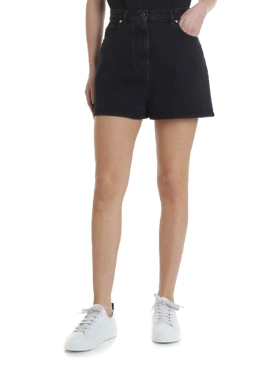 Shop Valentino Black Denim Shorts