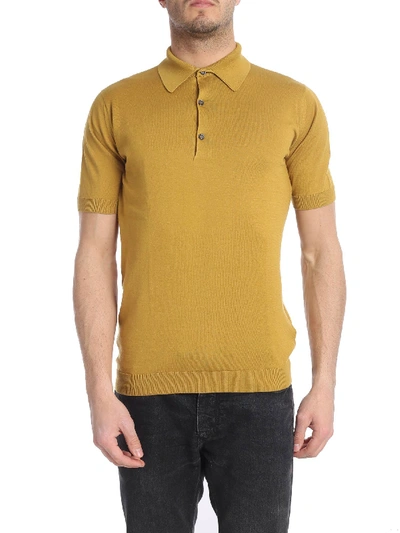 Shop John Smedley Ochre Adrian Polo Shirt In Yellow