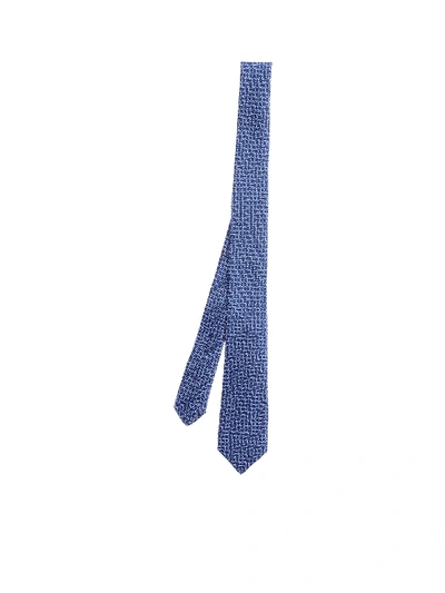 Shop Kiton Blue Tie With Circles Print