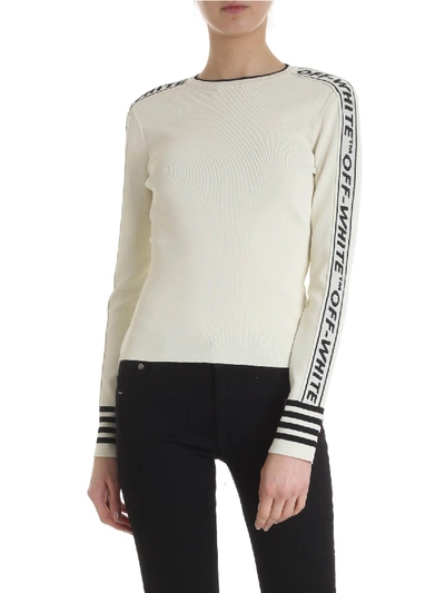 Shop Off-white Off White Pullover In White With Bands