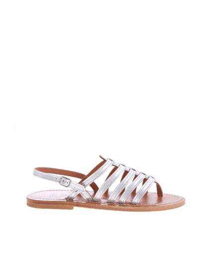 Shop Kjacques Silver-colored Slave Sandals