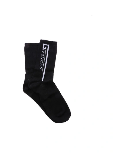 Shop Givenchy Logo Socks In Black