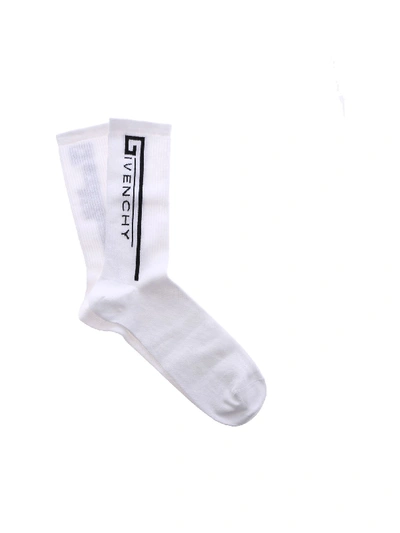 Shop Givenchy Logo Socks In White