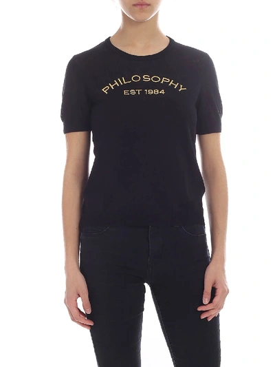 Shop Philosophy Di Lorenzo Serafini Black Philosophy T-shirt With Logo