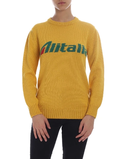 Shop Alberta Ferretti Alitalia Pullover In Yellow Virgin Wool