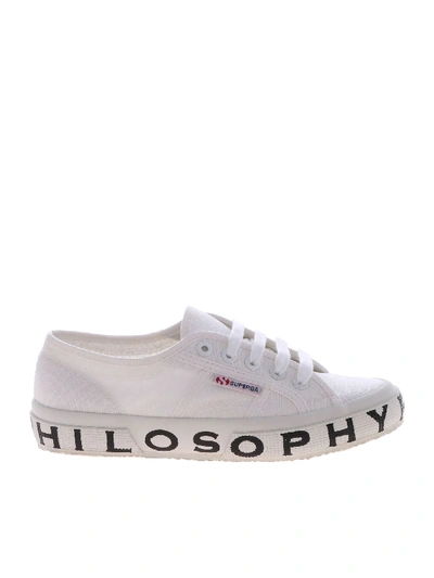 Shop Philosophy Di Lorenzo Serafini White Sneakers With Philosophy Print
