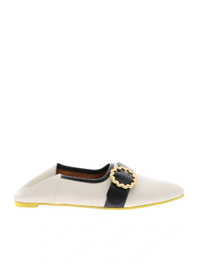 Shop See By Chloé Mules Flats In Cream White Leather