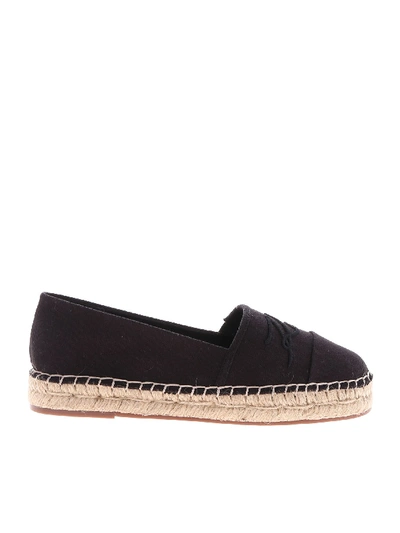 Shop Karl Lagerfeld Black Espadrilles With Karl Embroidery