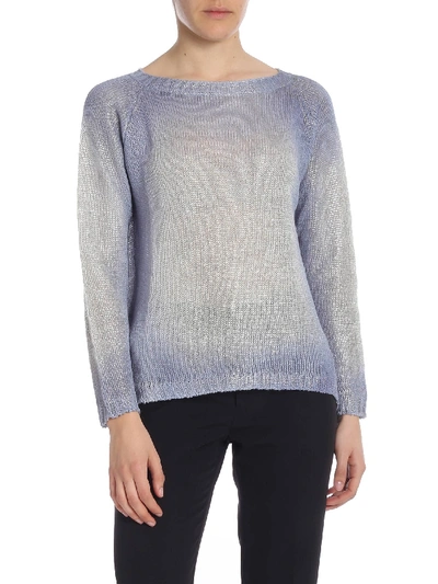 Shop Avant Toi Coated Pullover In Light Blue And White