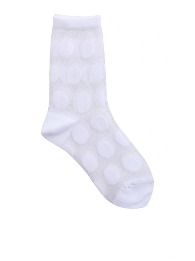 Shop Y's Polka Dot Stretch Socks In White