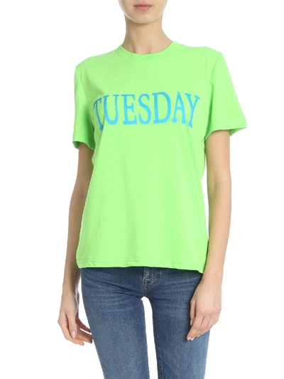 Shop Alberta Ferretti Tuesday T-shirt In Neon Green