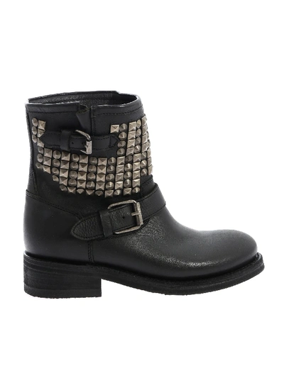 Shop Ash Black Leather Tennesse Ankle Boots