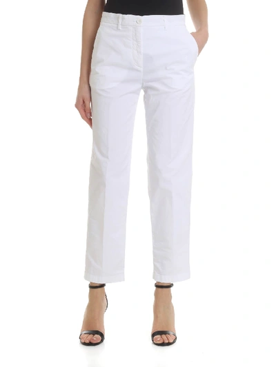 Shop Aspesi Straight Pants In White