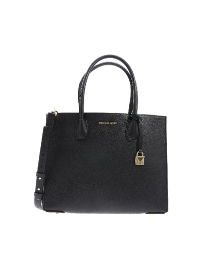 Shop Michael Kors Mercer Handbag In Black