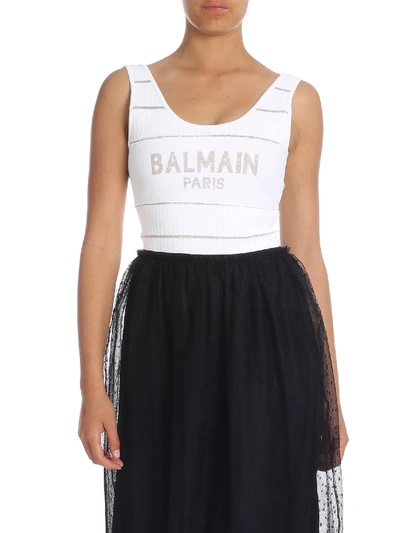 Shop Balmain Logo In White