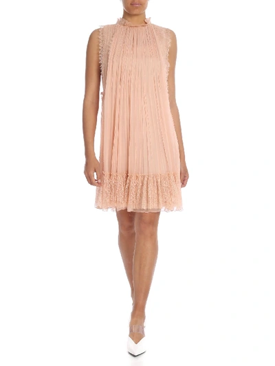 Shop Alberta Ferretti Pink Silk Chiffon Short Dress