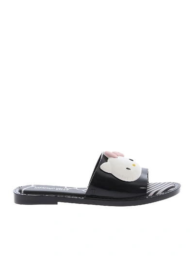 Shop Melissa Hello Kitty Slides In Black